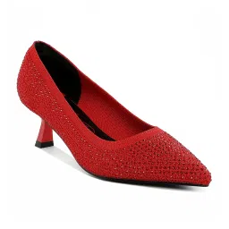 London Rag Women's Red Stiletto Pumps image 2
