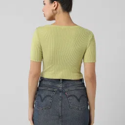 showoffff SHOWOFF Green Solid Short Sleeves Top image 2