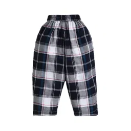 The Magic Wand Kids White & Navy Checks Pyjamas image 1