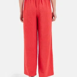 Kazo Red Striped Relaxed Fit High Rise Trousers image 2