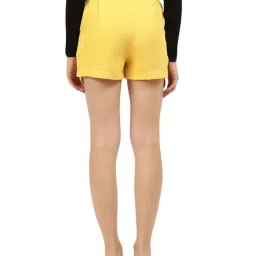 Centrestage Yellow Mid Rise Shorts image 2