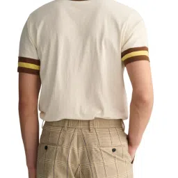 Gant Beige Slim Fit Printed T-Shirt image 2