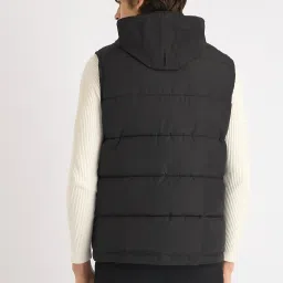 Antony Morato Black Regular Fit Quilted Hooded Jacket image 2