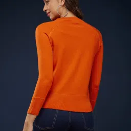 Fablestreet Orange Relaxed Fit Sweater image 2