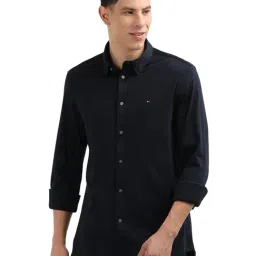 TOMMY HILFIGER Blue Cotton Regular Fit Solid Shirt-picture-48
