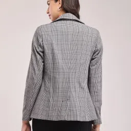 Fablestreet Black & White Cotton Checks Blazer image 2