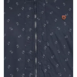 Cantabil Navy & Grey Printed Reversible Jacket image 4