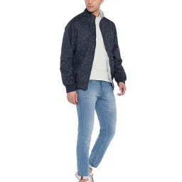 Cantabil Navy & Grey Printed Reversible Jacket image 5