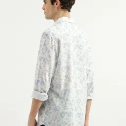 United Colors of Benetton Blue Slim Fit Floral Print Shirt image 2