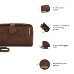 Fastrack Brown Solid Bi-Fold Wallet for Women image 2