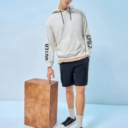 Bewakoof Gardenia Pink Graphic Print Oversized Hooded Sweatshirt image 5