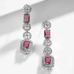 Rubans Rhodium Plated Pink Set for Women image 5