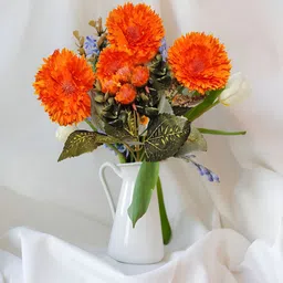 ARTSY Orange 1 Pieces Gerbera Artificial Flower image 1