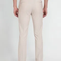 Arrow Beige Slim Fit Texture Trousers image 2