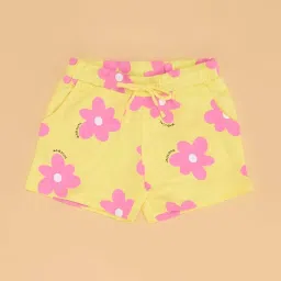 Pantaloons Junior Girls Lemon Verbena Cotton Floral Shorts image 2