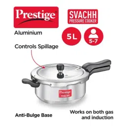 Prestige Svachh Silver Aluminium Pressure Cooker (5 L) - Set of 1 image 2
