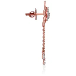Malabar Gold and Diamonds BIS Hallmark 18k Rose Gold Diamond Drop Earrings image 2