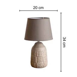The Decor Kart Grey Ceramic 'Moroccan Medallion' Table Lamp image 2