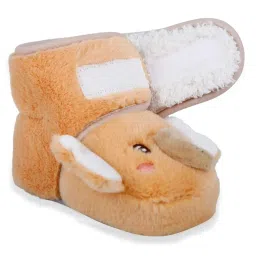 Baby Moo Kids Orange Embroidered Booties image 2