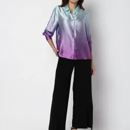Vero Moda Purple & Blue Color-Block Shirt image 5