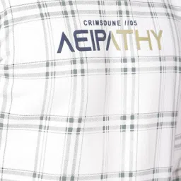 Crimsoune Club Off White Regular Fit Checks Sweatshirt image 5