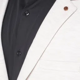 Crimsoune Club Off White Regular Fit Self Pattern Blazer image 5