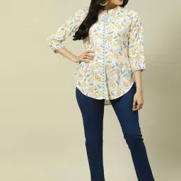 Rangriti White Floral Print Top image 5