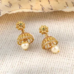 Rubans Gold-Tone Plated Pink & Green Set for Women image 4