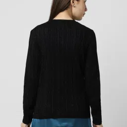 Van Heusen Black Textured Pattern Top image 2