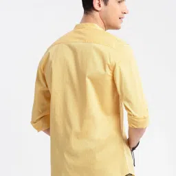showoffff Showoff Yellow Cotton Slim Fit Shirt image 2
