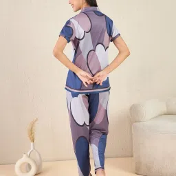 Sweet Dreams Navy Polyester Print Short sleeve Shirt and Pyjama image 2