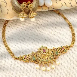 Rubans Gold-Tone Plated Pink & Green Set for Women image 3