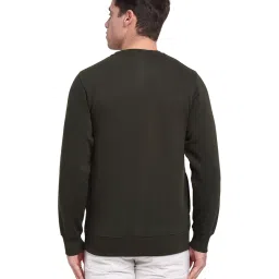 venitian- forbidden clothing Venitian Dark Olive Round Neck Printed Sweatshirt image 2