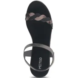 Metro Women's Black Ankle Strap Sandals image 4