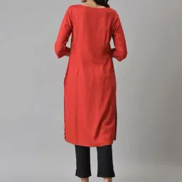 Aurelia Red Straight Kurta image 2