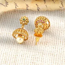 Rubans Gold-Tone Plated Pink & Green Set for Women image 5