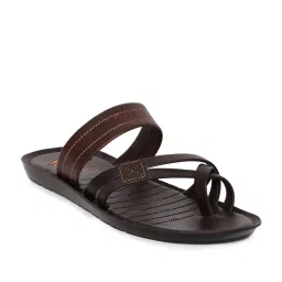 Paragon Men's Cognac Cross Strap Sandals image 2