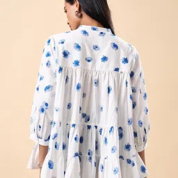 Marigold Lane Blue Cotton Relaxed Fit Printed Top image 2