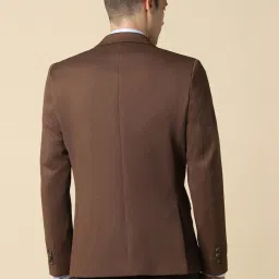 Allen Solly Brown Slim Fit Textured Blazer image 2