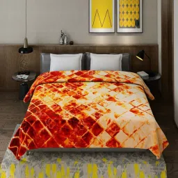 Monte Carlo Orange Polyester 900 GSM Double Bed Blanket image 2