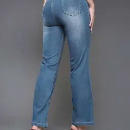 Miss Chase Light Blue Clean Look Regular Length Blast Effect Light Weight Denim Jeans image 2