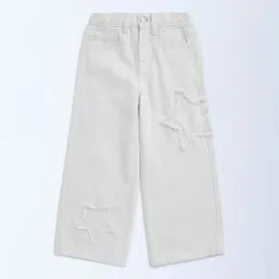 HOP Kids by Westside White Fringe-Detailed High-Rise Straight-Fit Jeans-image-27