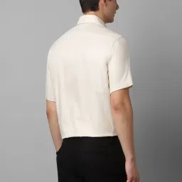 Louis Philippe Light Cream Cotton Regular Fit Shirt image 2