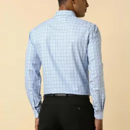 Allen Solly Blue Cotton Slim Fit Checks Shirt image 2