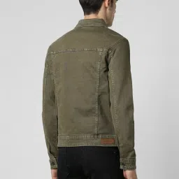 Van Heusen Green Cotton Slim Fit Denim Jacket image 2