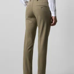 Van Heusen Brown Slim Fit Textured Trousers image 2