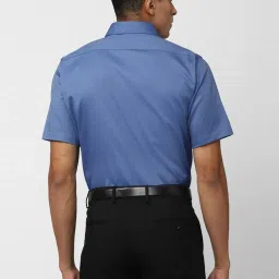 Van Heusen Blue Cotton Regular Fit Shirt image 2