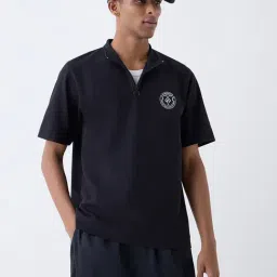 studiofit men Studiofit by Westside Black Relaxed-Fit Quarter Zip T-Shirt-picture-48