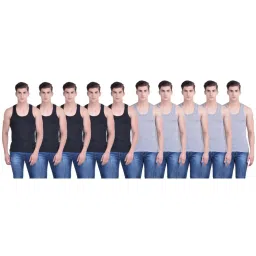 Dollar Bigboss Multicolored Cotton Regular Fit Vests (Pack of 10) image 1