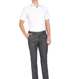 Arrow Dark Grey Regular Fit Trousers image 5